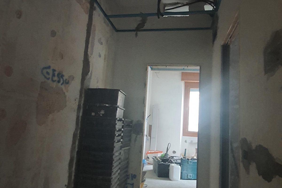 Durante i lavori: zona giorno